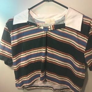 Cropped t-shirt, half button up